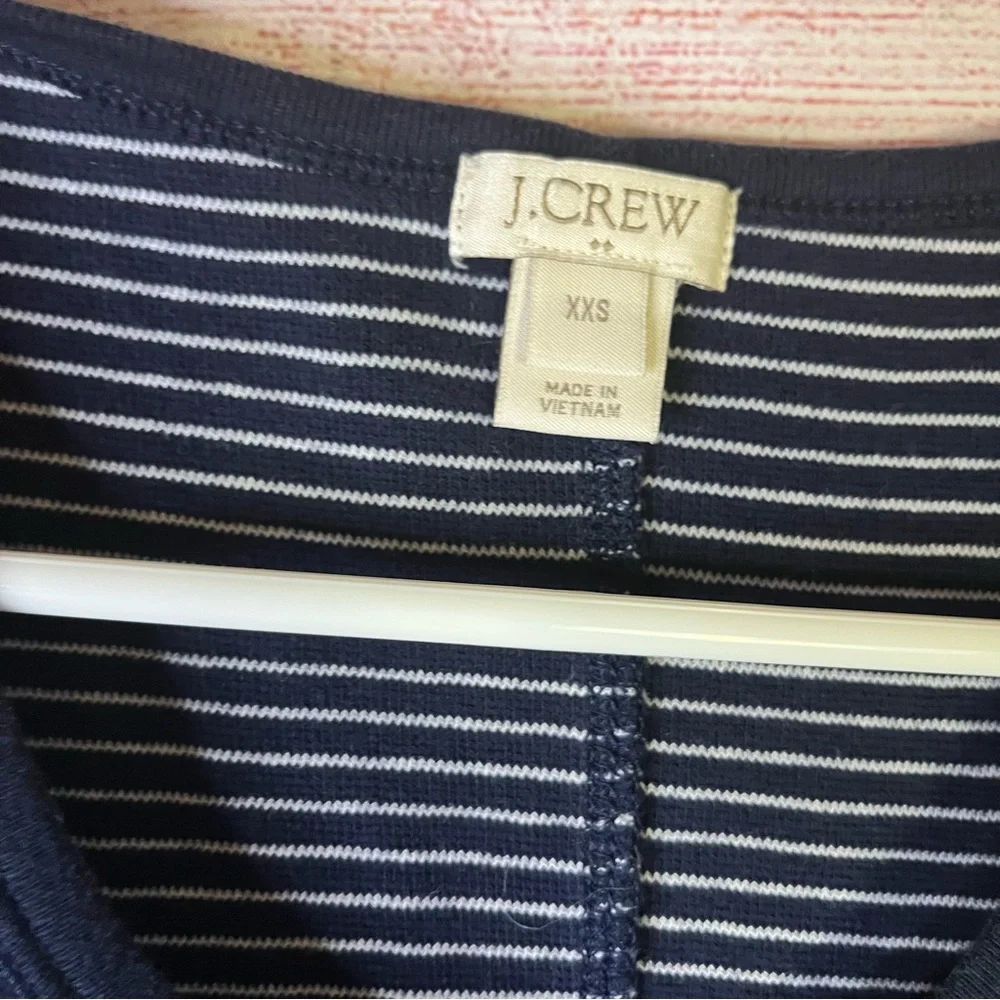 J. CREW Sleeveless Navy White Striped‎ Cotton Dress Size XS
